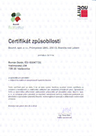 Kliknutím zvětšíte Certifikát